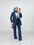 Kx9678-Blazer Takım-Lacivert