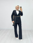 Kx9678-Blazer Takım-Siyah