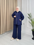 Lm5364-Fermuarlı Casual Pantolon Takım-Lacivert
