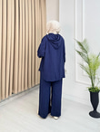 Lm5364-Fermuarlı Casual Pantolon Takım-Lacivert