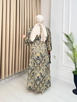 Lw2567-Kayra İpek Saten Elbise-Koyu Yeşil