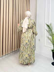 Lw2567-Kayra İpek Saten Elbise-Yeşil