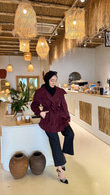 Lx1195-Mevsimlik Trençkot-Bordo