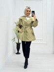 Lx1195-Mevsimlik Trençkot-Yeşil