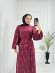 Lx3334-Eftelya Abiye-Bordo
