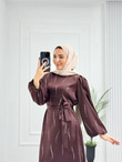 Lx3334-Eftelya Abiye-Kahverengi
