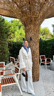Mx0144-Elegant Kürk Kaban-Krem