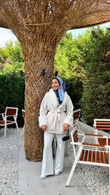 Mx0144-Elegant Kürk Kaban-Krem