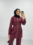 Mx1899-Denim Görünümlü Takım-Bordo