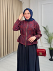 Mx3429-Etnik Desen Etekli Takım-Lacivert