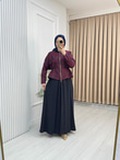 Mx3429-Etnik Desen Etekli Takım-Lacivert