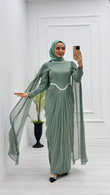Mx3842-Hüma Abiye-Mint Yeşili