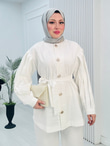 Pr3634-Cupra Dubai Pantolonlu Takım-Beyaz
