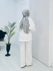 Pr3634-Cupra Dubai Pantolonlu Takım-Beyaz