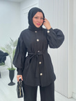 Pr3634-Cupra Dubai Pantolonlu Takım-Siyah