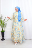 Pr6813-Soft Kumaş A Kesim Elbise-Mavi