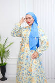 Pr6813-Soft Kumaş A Kesim Elbise-Mavi