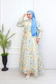 Pr6813-Soft Kumaş A Kesim Elbise-Mavi