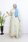 Pr6813-Soft Kumaş A Kesim Elbise-Mavi