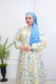 Pr6813-Soft Kumaş A Kesim Elbise-Mavi