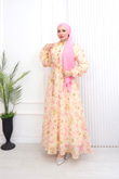 Pr6813-Soft Kumaş A Kesim Elbise-Pembe