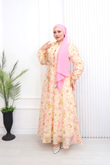Pr6813-Soft Kumaş A Kesim Elbise-Pembe