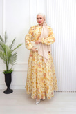 Pr6813-Soft Kumaş A Kesim Elbise-Sarı