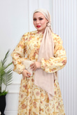 Pr6813-Soft Kumaş A Kesim Elbise-Sarı