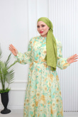 Pr6813-Soft Kumaş A Kesim Elbise-Yeşil