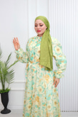 Pr6813-Soft Kumaş A Kesim Elbise-Yeşil