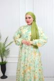 Pr6813-Soft Kumaş A Kesim Elbise-Yeşil