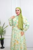 Pr6813-Soft Kumaş A Kesim Elbise-Yeşil