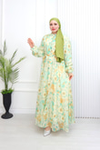 Pr6813-Soft Kumaş A Kesim Elbise-Yeşil