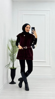 Px0102-Mira Kürk Yelek-Bordo