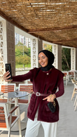 Px0102-Mira Kürk Yelek-Bordo