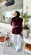 Px0102-Mira Kürk Yelek-Bordo