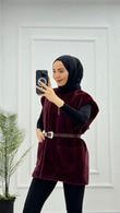 Px0102-Mira Kürk Yelek-Bordo