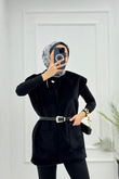 Px0102-Mira Kürk Yelek-Siyah