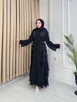 Px5300-İç Elbiseli Abaya-Siyah