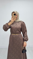 Px5833-Hayal Elbise-Kahverengi