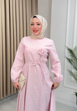 Qb5296-Melisa Modal Elbise-Pembe