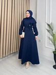 Qb5296-Melisa Tensel Elbise-Lacivert