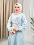 Qb5296-Melisa Tensel Elbise-Mavi