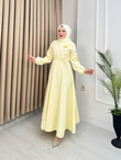 Qb5296-Melisa Tensel Elbise-Sarı