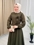 Qb5296-Melisa Tensel Elbise-Yeşil