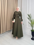 Qb5296-Melisa Tensel Elbise-Yeşil