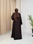 Qv2557-Abaya Elbise-Kahverengi