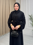 Qv2557-Abaya Elbise-Siyah