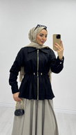 Qx3977-Trençkot-Siyah
