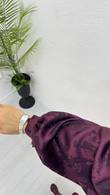 Qx8755-Batik Desen Jakar Elbise-Mürdüm